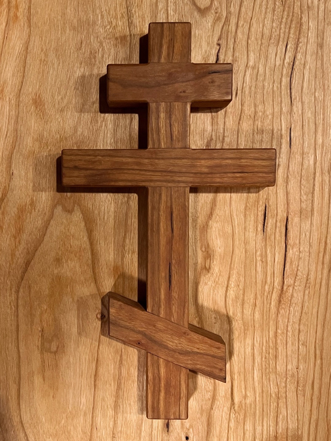 Black Cherry Wooden Orthodox Wall Cross Etsy