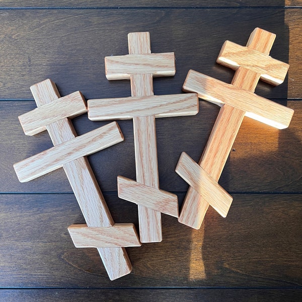 Oak Wooden Orthodox Wall Cross