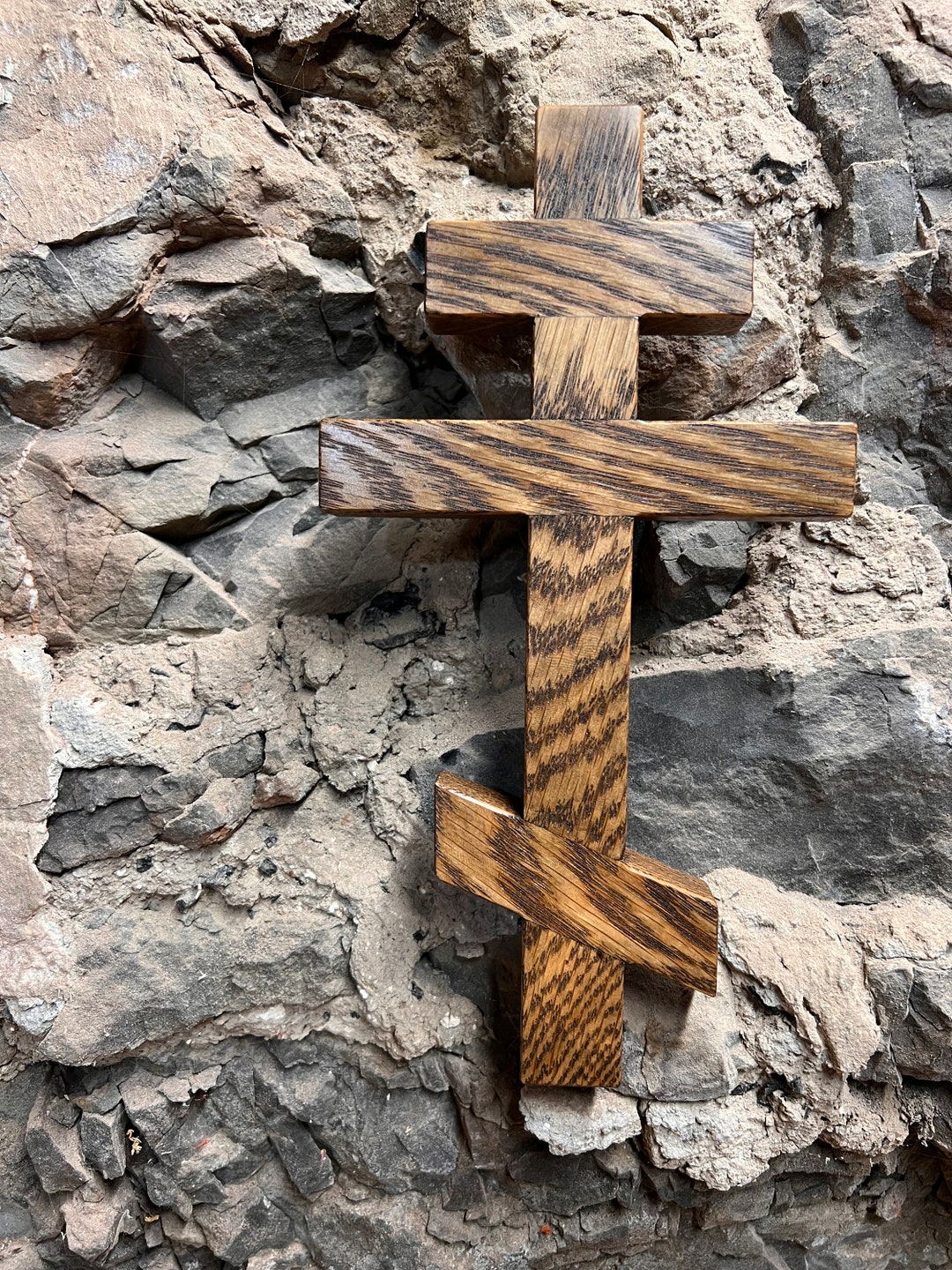 Wooden Orthodox Wall Cross Distressed Oak Etsy