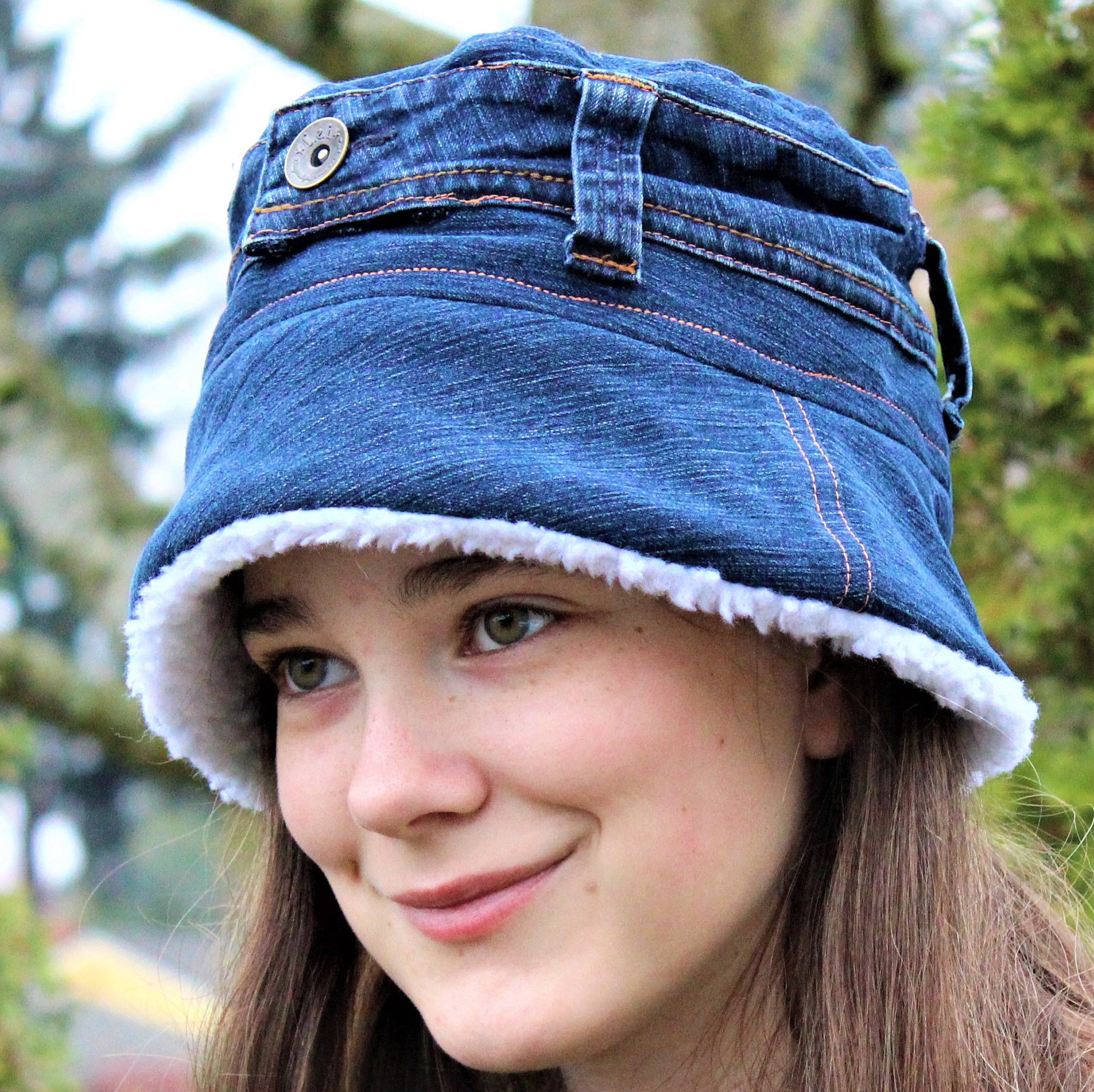 Blue Jeans Waistband Hat Etsy