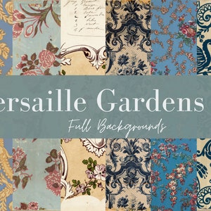 Versailles Gardens 2 - Floral, Fabric, Wallpaper, Garden Design Elements and Background Images for Journals, Planners, Scrapbooks, Decoupage