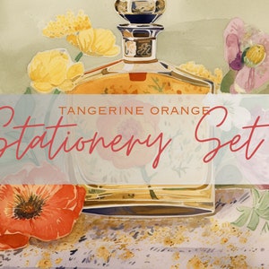Set di cancelleria stampabile di profumi di fiori d'arancio per lettere, inviti di nozze o feste, festa della mamma, diario, scrapbooking, compleanno