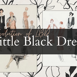 Vintage Little Black Dress Digital Ephemera Kit for Journals, Scrapbooks, Gluebooks, Art Journals, Sketchbooks, Stationery, Tissue, Stickers
