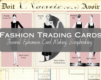 Vintage 1920s Fashion Trading Cards: Flapper Era Ephemera (Digital Download)