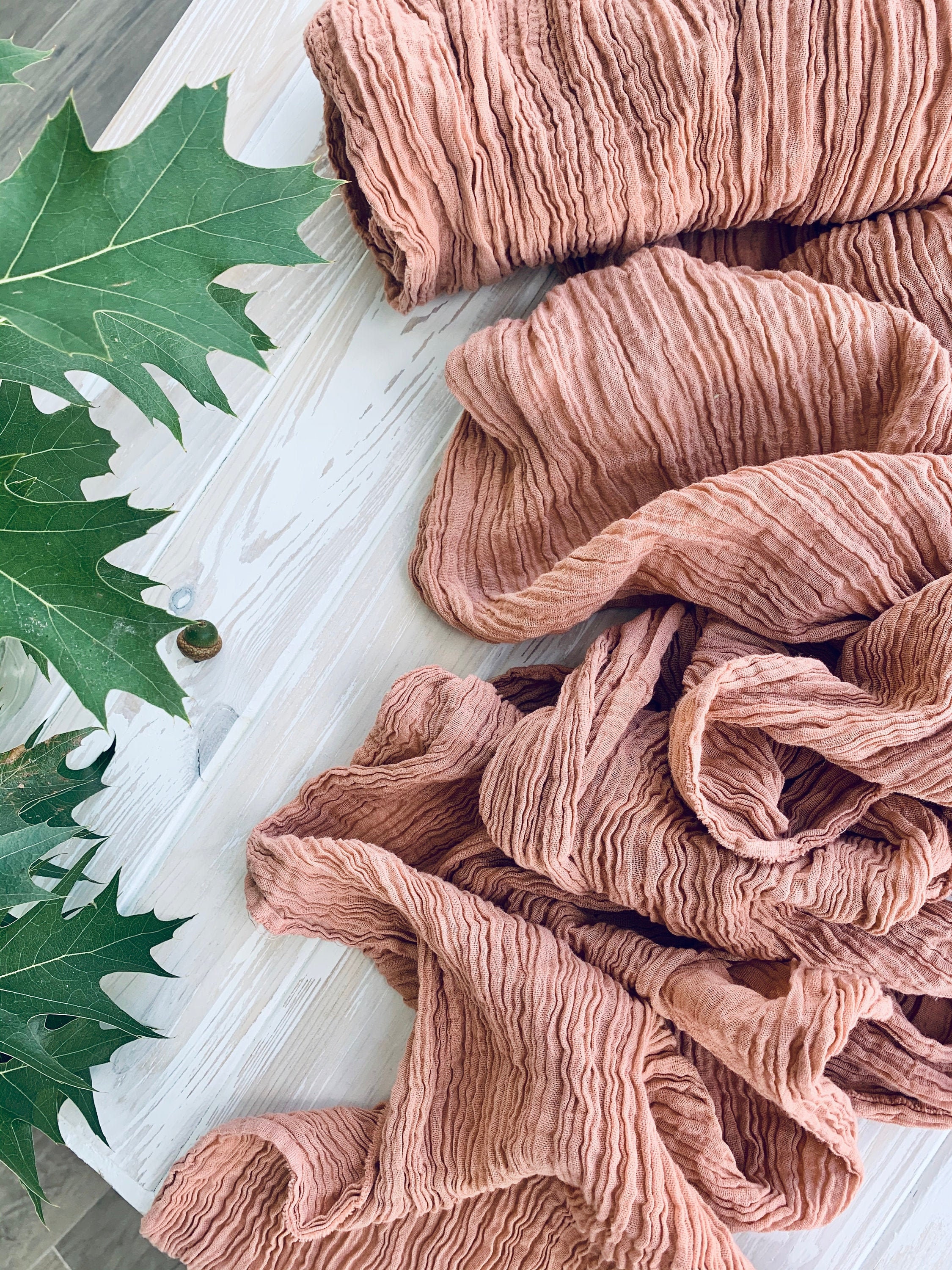 Coffee Pink colored cheese cloth decor table runner boho with Etsy