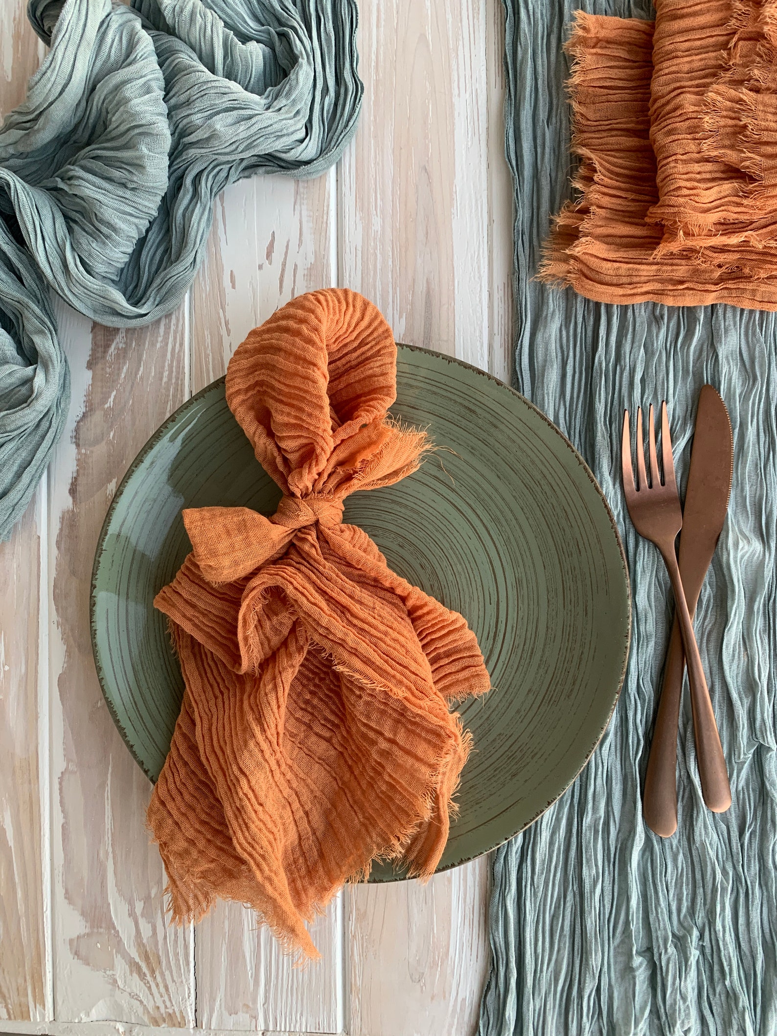 Copper cheese cloth rustic napkins bulk beach wedding gauze Etsy