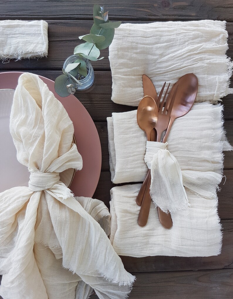 Ivory cheesecloth napkins are perfect as bridal shower Etsy
