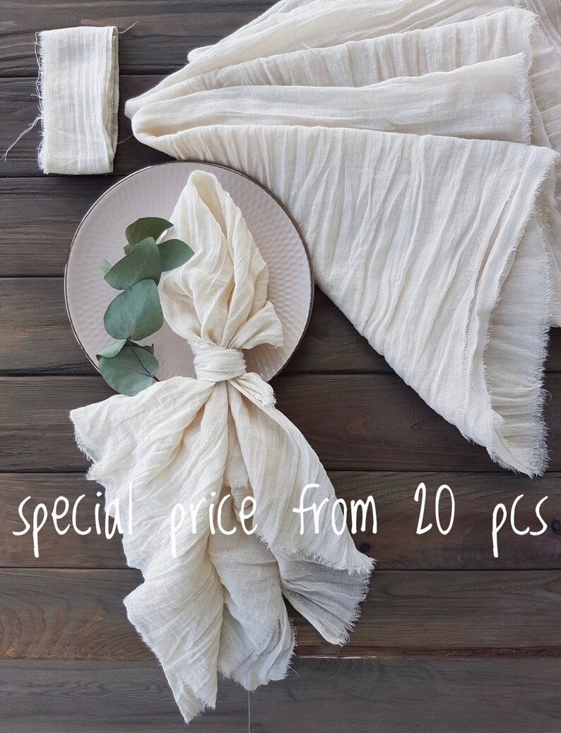 Ivory cheesecloth napkins are perfect as bridal shower Etsy