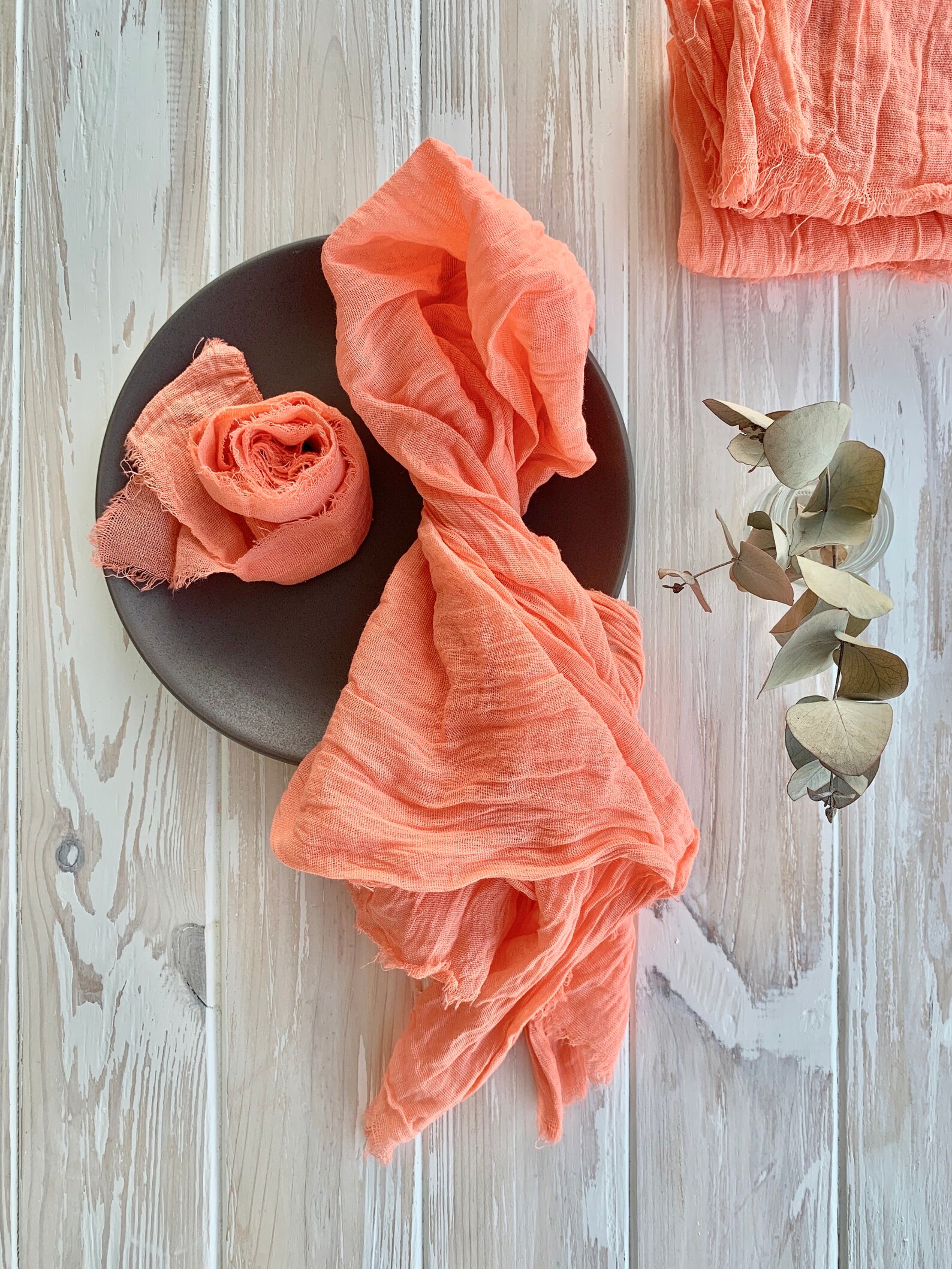 Coral Pink cheese cloth rustic napkins beach wedding gauze Etsy