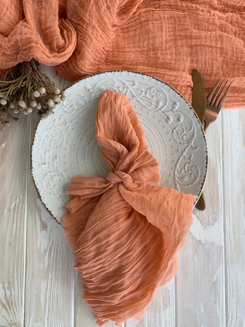 Pink Ginger cheesecloth napkins rustic wedding napkin gauze Etsy