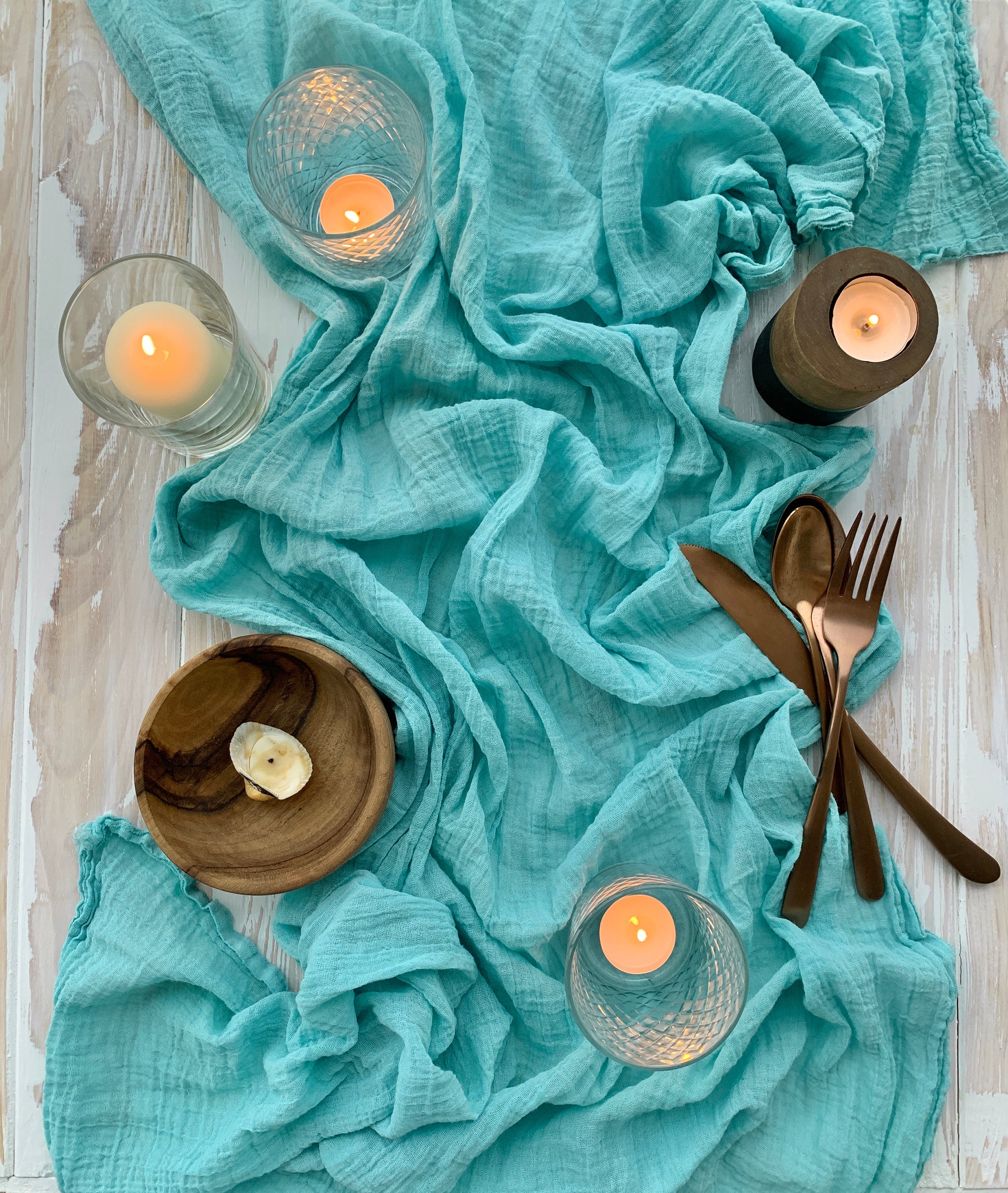 Blue Teal table runners are exquisite rustic wedding decor Etsy