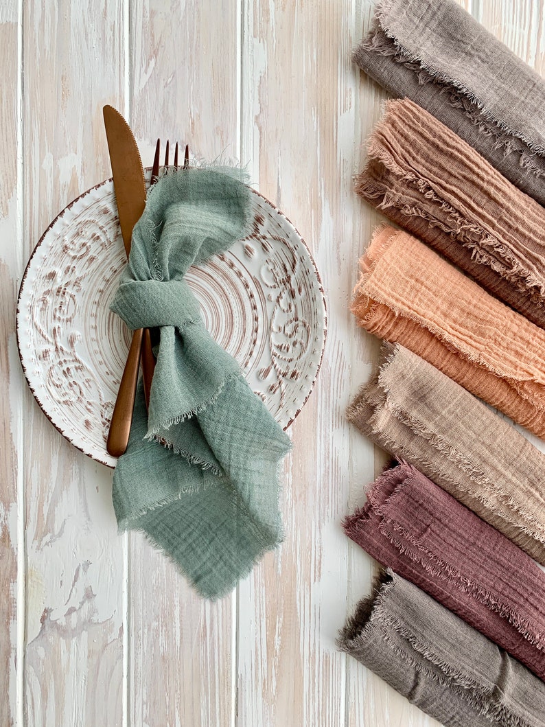 Dusty colors cheese cloth napkins for wedding decoration Etsy