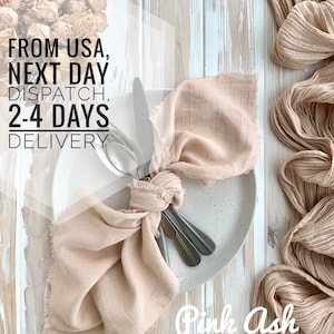 Delivery from USA, set 5,10 cheesecloth napkins for Sweetheart table, gauze napkin, reusable napkins cloth country for wedding table linens