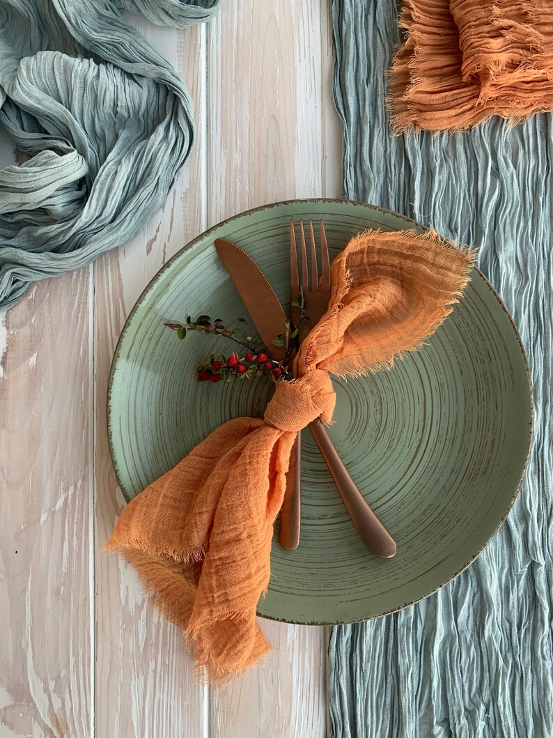 Copper colored cheese cloth napkins Set custom cloth dinner Etsy