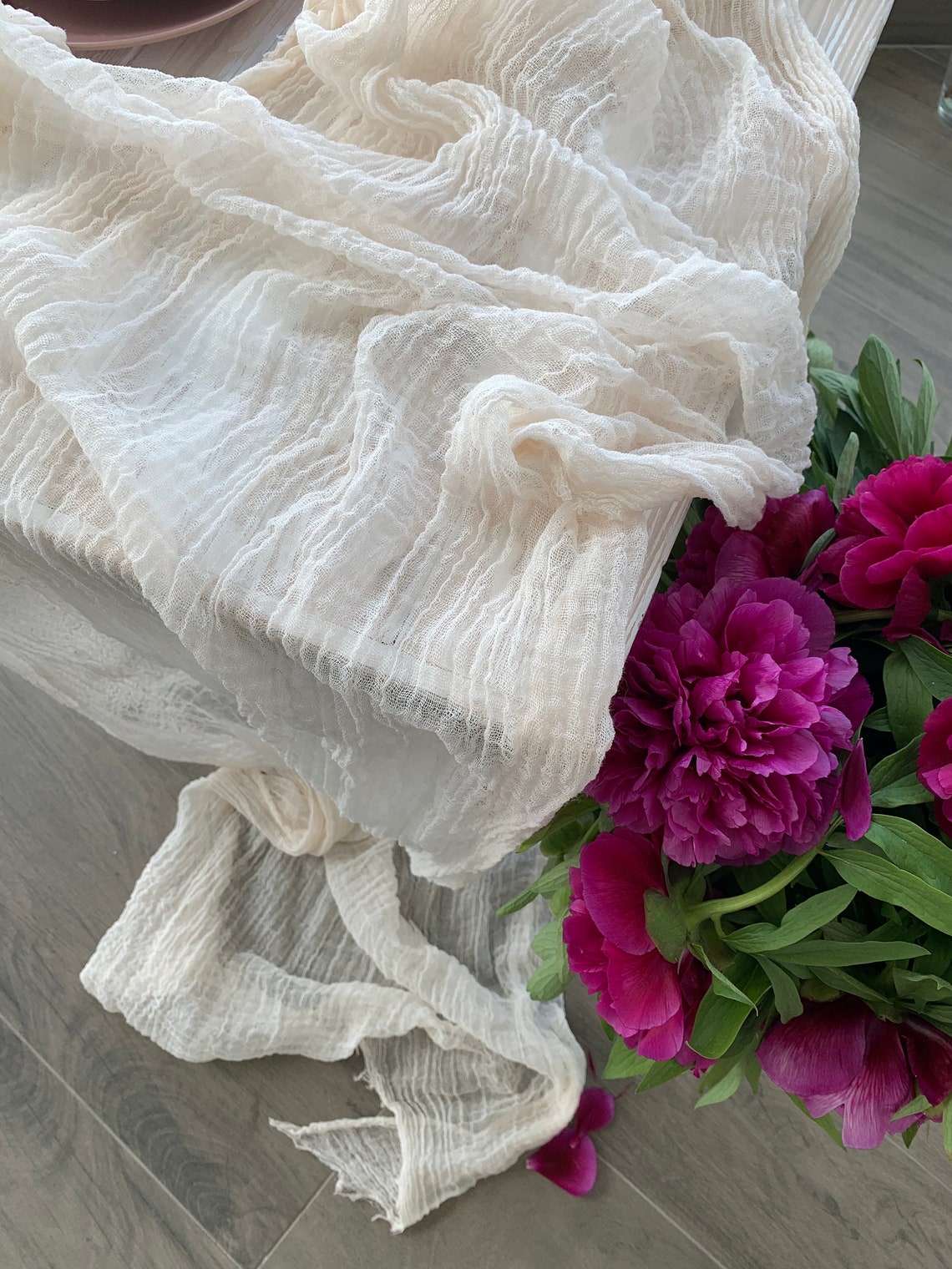 Ivory Pink Cheese Cloth for Wedding Rustic Decor Gauze Table Etsy
