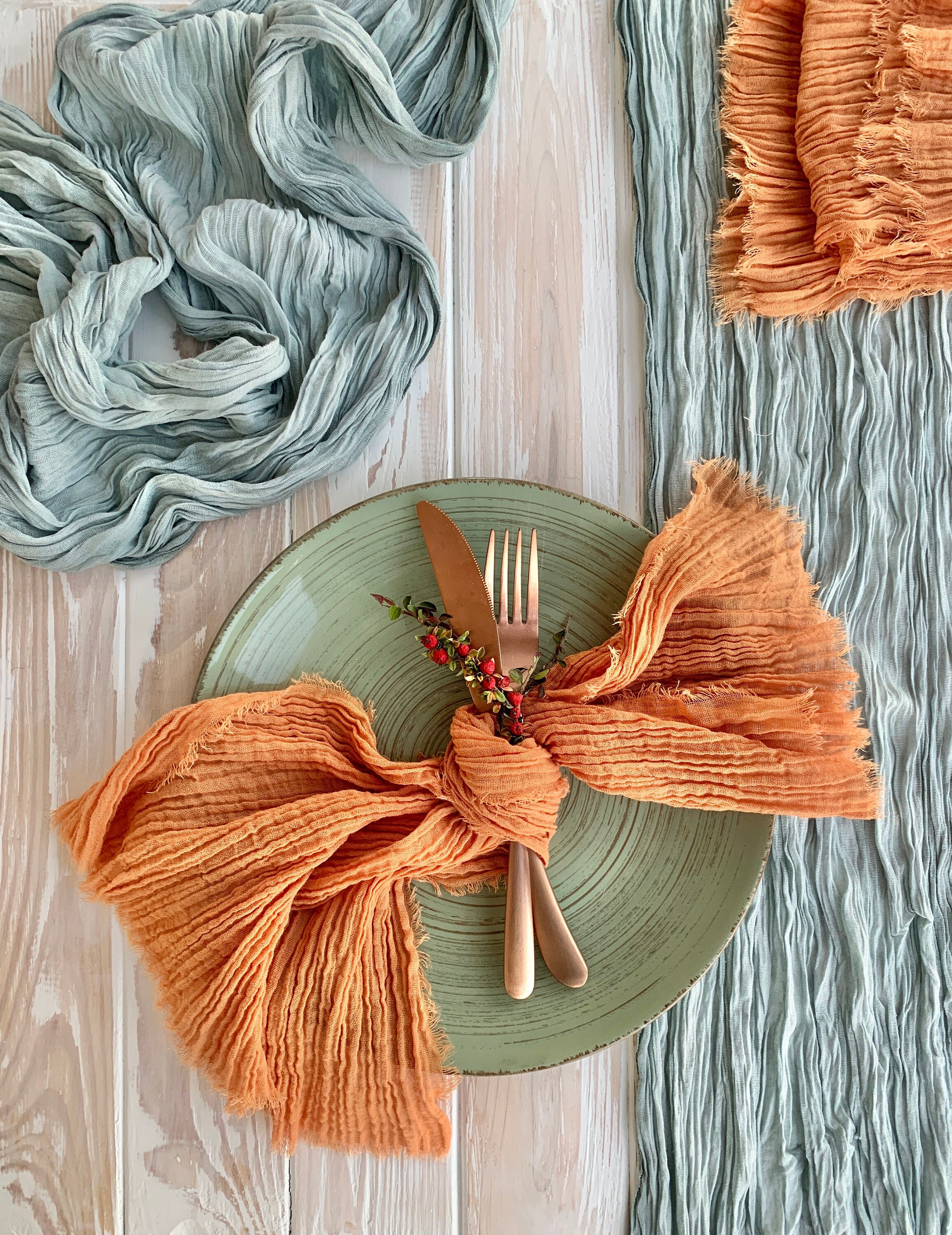 Copper cheese cloth rustic napkins bulk beach wedding gauze Etsy