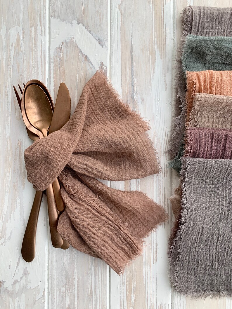 Dusty colors cheese cloth napkins for wedding decoration Etsy