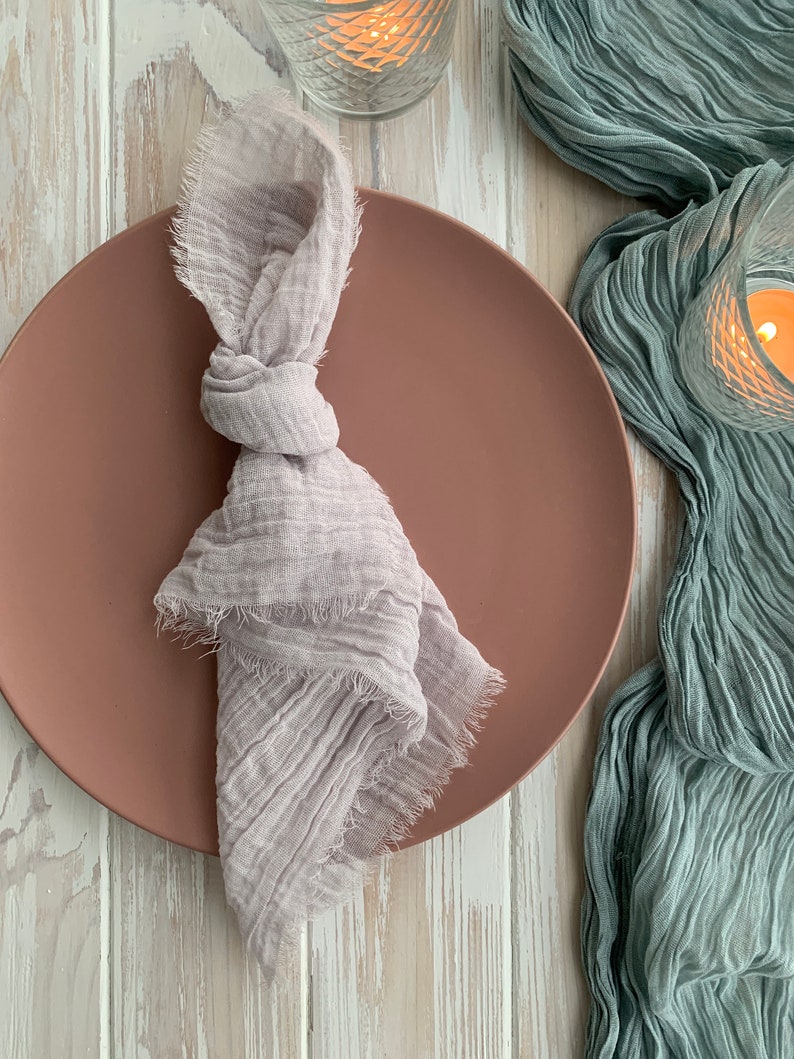 Grey Pearl cheesecloth napkins rustic wedding napkin gauze Etsy