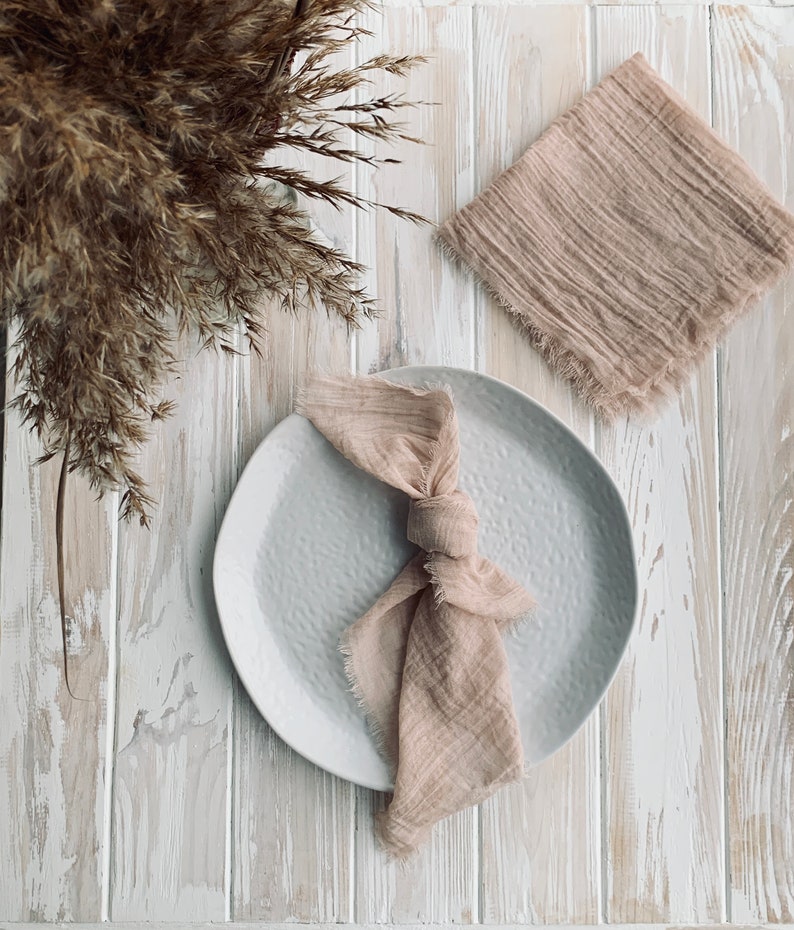 Pink Ash Cheese Cloth Rustic Napkins Beach Wedding Gauze Etsy Australia
