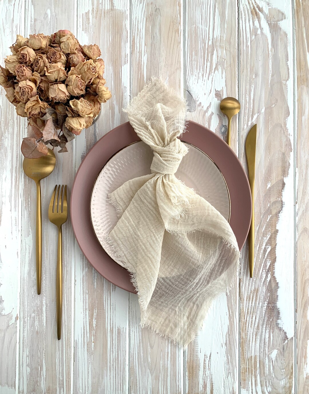 White Sand Color Cheese Cloth Napkins, Bundle Set Custom Cloth Dinner