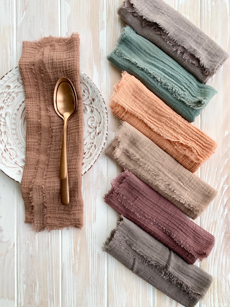 Dusty colors cheese cloth napkins for wedding decoration Etsy
