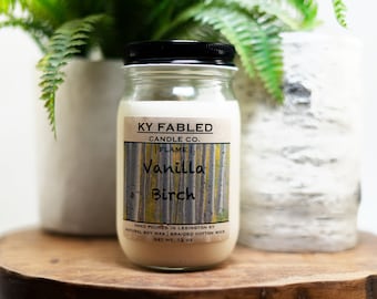 Vanilla Birch | Scented Hand Poured Soy Candle 12oz