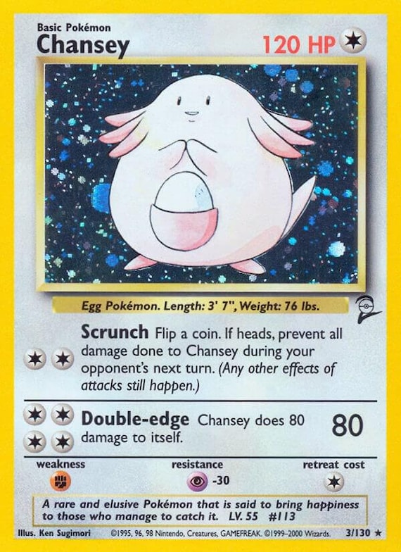 Base Set 2 (BS2) | Chansey (3/130) | Near Mint / Lightly Played Holofoil  Pokemon Card - Etsy