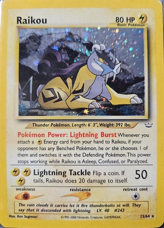 NEO REVOLATION (N3) | Raikou (13) | Near Mint Pokemon Card - PSA Pre-grade  9 - Etsy
