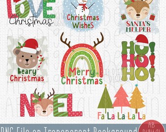Kids Christmas PNG Designs | Cute Christmas PNG Sublimation Bundle | Digital Files only