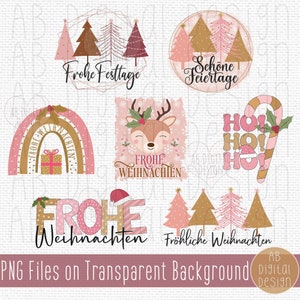 Frohe Weihnachten PNG Design | Desenhos de sublimação | Natal Alemão PNG | Apenas arquivo digital