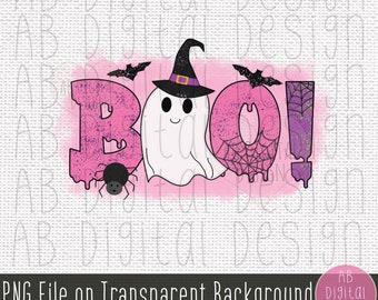 Uroczy Halloween PNG Design | Uroczy Duch Różowy Halloween PNG | Dziecięcy Halloween Sublimacja Projekt | Dziecko Halloween PNG | Tylko do pobrania cyfrowego