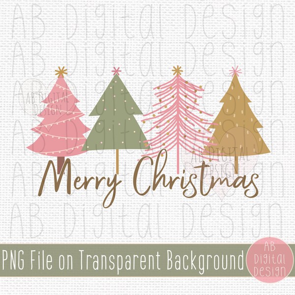 Christmas PNG Design | Cute Christmas Trees Sublimation Design | Modern Christmas PNG | Digital File only