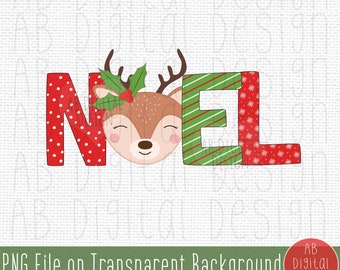 Cute Christmas PNG Design | Christmas Reindeer Sublimation Design | Noel PNG | Digital File only