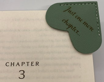 Cute Personalized Leather Heart Corner Bookmark | Gift for Book Lovers