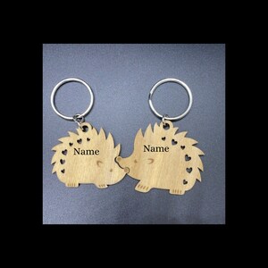 Personalized Animal Couple Keychains | Handcrafted wooden KeyChains | Couple KeyChains| Valentines Gift for Couples | Engraved Personal Gift