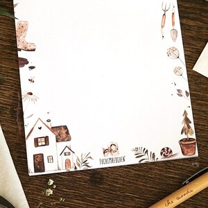 Notizblock Gartenglück aus Naturpapier mit Pflanzen Motiven Zuhause Bienen liebe illustriert Einkaufsliste DIN A 5