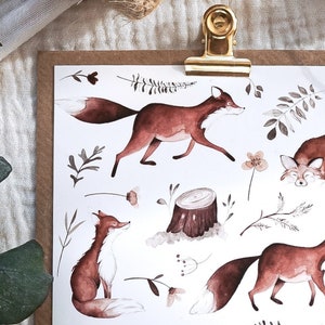 Fuchs Liebe Grußkarte Waldtiere illustrierte Geburtstags Karte Füchse