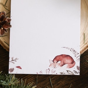 Blocco note DIN A6 volpe regalo foresta invernale