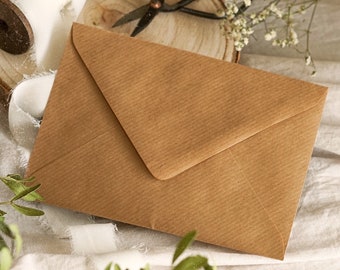 Enveloppe en papier kraft marron pour cartes de vœux carte postale