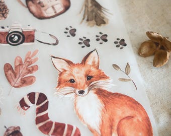 Iron-on picture sheet fox forest walk hiking nature magic autumn motifs for ironing DIY