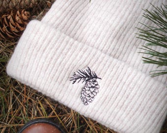 embroidered hat pine cone embroidery