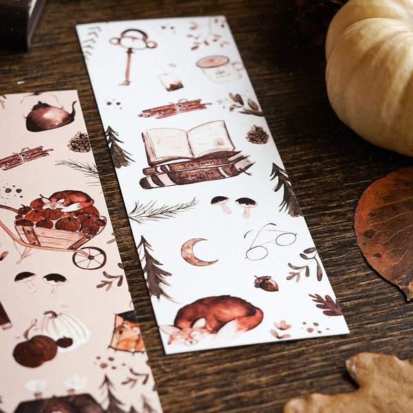 Lesezeichen Buch Bookmarker Wald Herbst Fuchs