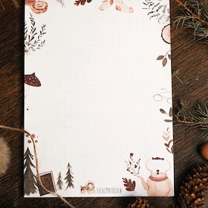 Bloc de notas con estado de ánimo de bosque, bloc de notas, notas de regalo de otoño