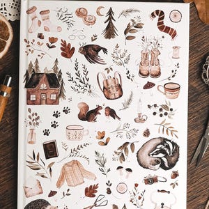 Carnet de notes, agenda, scrapbooking, idée cadeau forêt