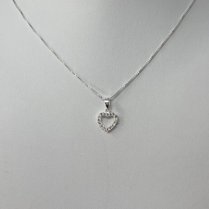 925 Sterling Silver CZ Diamond Heart Necklace. Simulated Diamond Heart Necklace in 16,18,20 Inches| Best Holidays Gift
