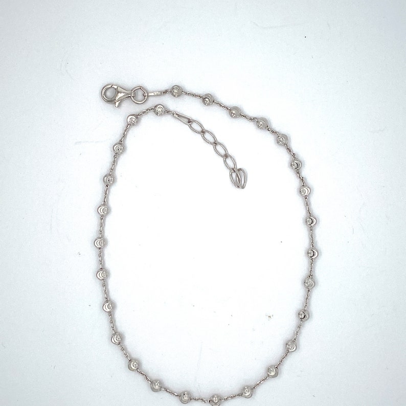 Italy Stamped 925 Sterling Silver Anklet Rhodium Plated Etsy