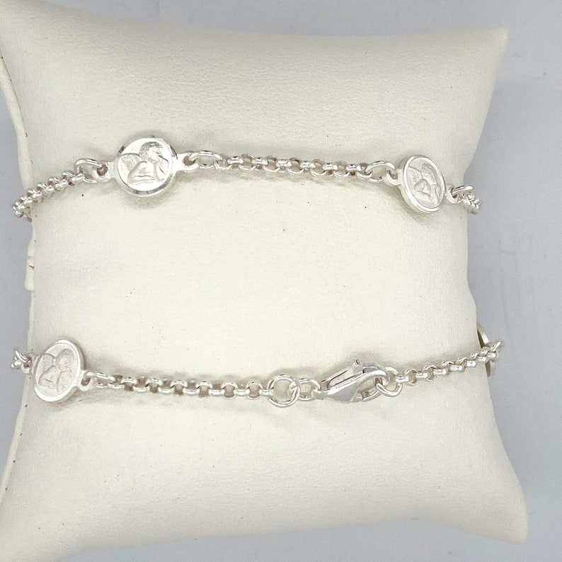 Handmade Cherub Angel Bracelet Sterling Silver Stationed Cherub Angel Bracelet. Sterling Silver Bracelet