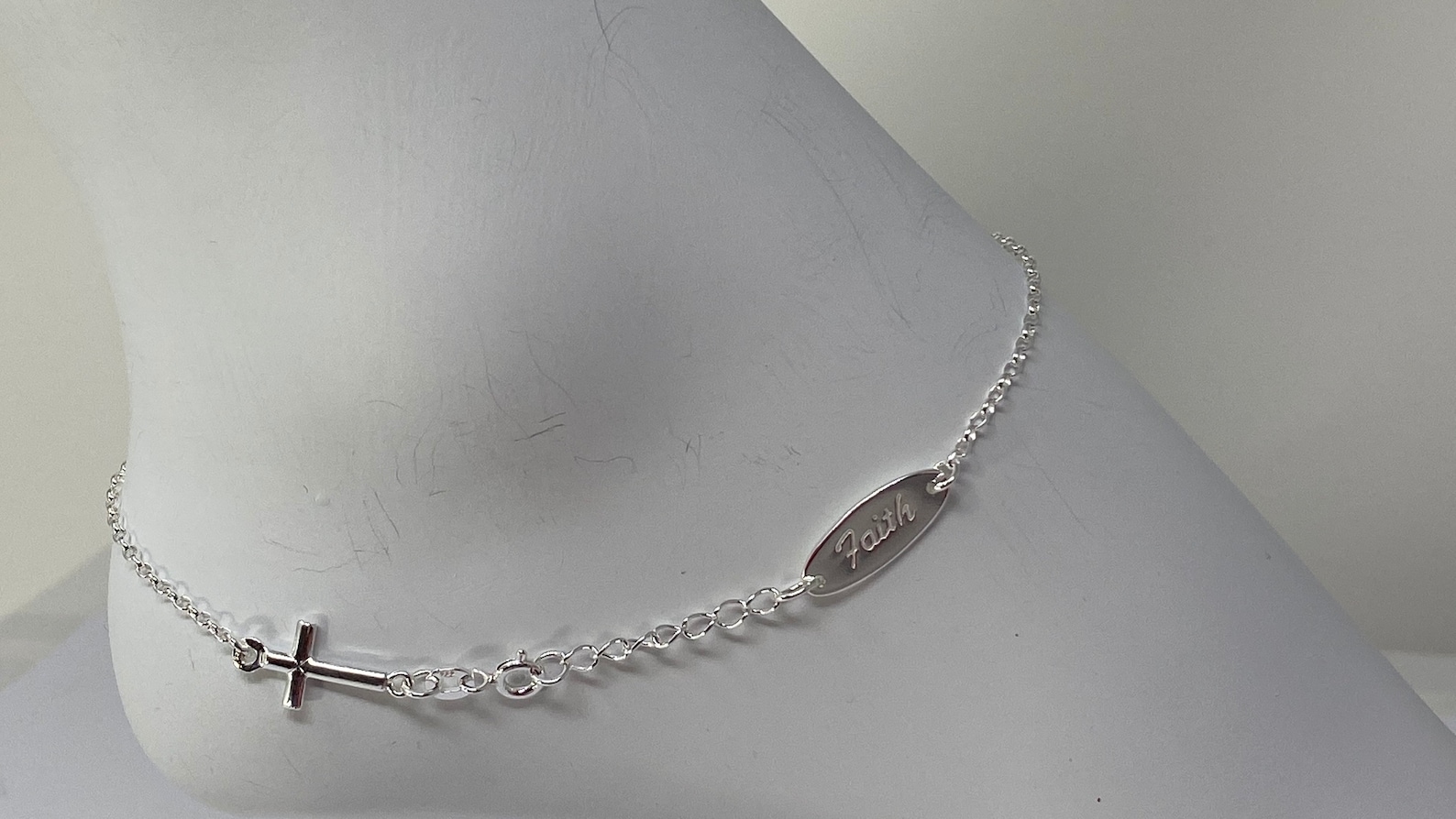 925 Sterling Silver Anklet Sterling Silver Anklet With Cross Etsy