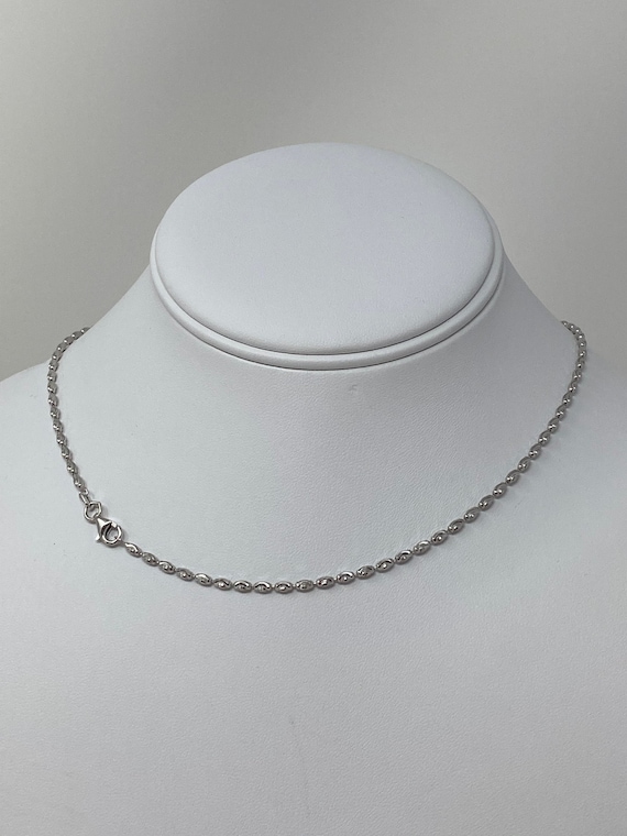 925 Sterling Silver Rice Bead Chain | Etsy