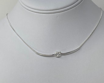 925 Sterling Silver Love Knot Necklace. Sterling Silver Love Knot Snake Chain Necklace With or Without Extension.| Best Holidays Gift